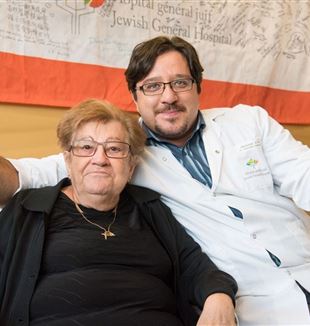 Cristiano Ferrario, an oncologist at the Jewish General Hospital in Montreal, with a patient